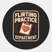 Retro Flirting Practice Department Funny Valentine Runder Aufkleber (Vorderseite)