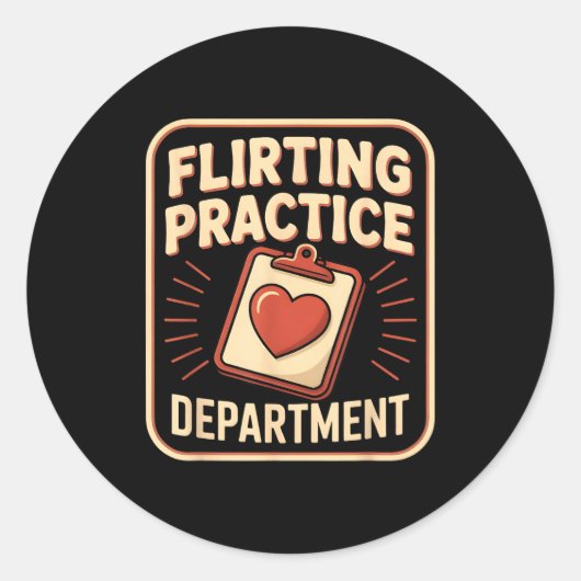 Retro Flirting Practice Department Funny Valentine Runder Aufkleber (Vorderseite)