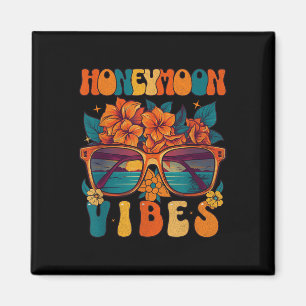 Retro Flitterwochen Stimmung Neue Hochzeit Braut B Magnet