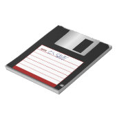 Retro Floppy Disk Notepad mit DOS COMMAND GERETTET Notizblock (Rotiert)