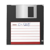 Retro Floppy Disk Notepad mit DOS COMMAND GERETTET Notizblock (Vorderseite)