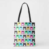 Retro Floppy Disk Pixel Muster farbig Tasche (Vorderseite)