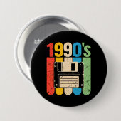 Retro-Floppydisk-Computer-Nostalgie der 1990er Button (Vorne & Hinten)