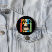 Retro-Floppydisk-Computer-Nostalgie der 1990er Button (Beispiel)
