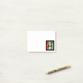 Retro-Floppydisk-Computer-Nostalgie der 1990er Post-it Klebezettel (Auf Schreibtisch)