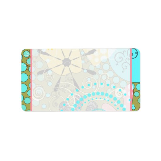 Retro Floral 1 Labels ~ Adressmarken Adressaufkleber (Vorne)