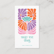 Retro Floral 70's Business Card