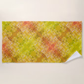 Retro Floral Abstrakt Salty Wasserfarben Muster Strandtuch (Vorderseite)