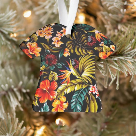 Retro Floral Aloha Shirt Ornament (Baum)