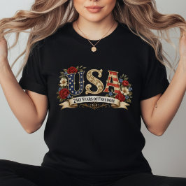 Retro Floral American Anniversary T-Shirt