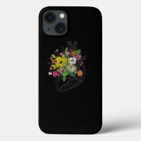 Retro Floral Anatomisches menschliches Herz für Fr