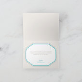 Retro Floral Aquamarin & Khaki custom Danke Karten (Innenseite)