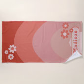Retro Floral Arch Groovy Name Strandtuch (Vorderseite)