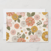 Retro Floral Baby Dusche Einladung | Foto Dusche (Rückseite)