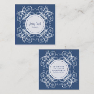 Retro Floral Barock Square Business Card Quadratische Visitenkarte