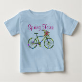 Retro Floral Bicycle Spring Fever Baby T-shirt (Vorderseite)
