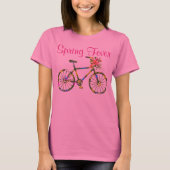 Retro Floral Bicycle Spring Fever T-Shirt (Vorderseite)
