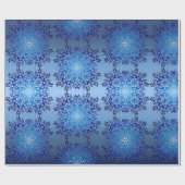 Retro Floral Blau-Verlauf Geschenkpapier (Flach)