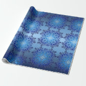 Retro Floral Blau-Verlauf Geschenkpapier (Ungerollt)