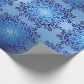 Retro Floral Blau-Verlauf Geschenkpapier (Ecke)
