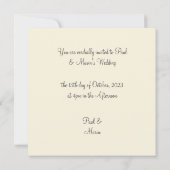 Retro Floral BOHO Einladung Hochzeit (Rückseite)