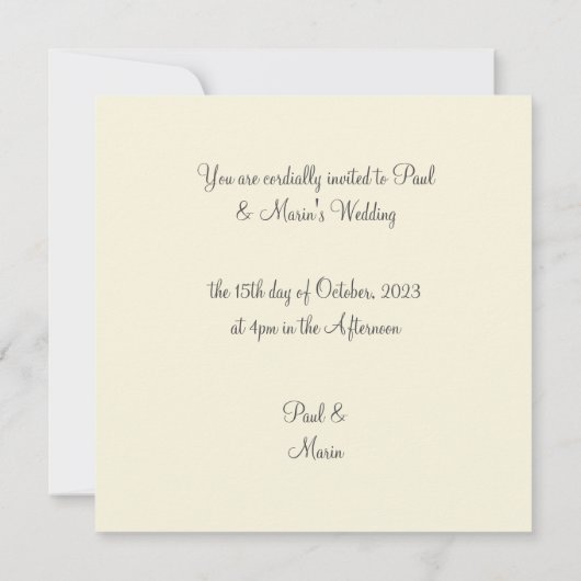 Retro Floral BOHO Einladung Hochzeit (Rückseite)