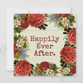Retro Floral Boho Hochzeit Einladung (Rückseite)