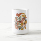 Retro-Floral-Boho-Kunst-T-Shirt Kaffeetasse (Mittel)