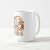 Retro-Floral-Boho-Kunst-T-Shirt Kaffeetasse (VorderseiteRechts)