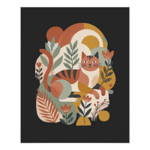 Retro-Floral-Boho-Kunst-T-Shirt Poster