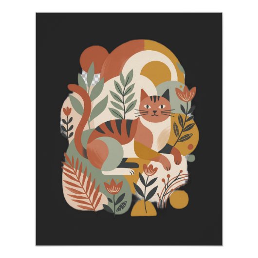 Retro-Floral-Boho-Kunst-T-Shirt Poster (Vorderseite)
