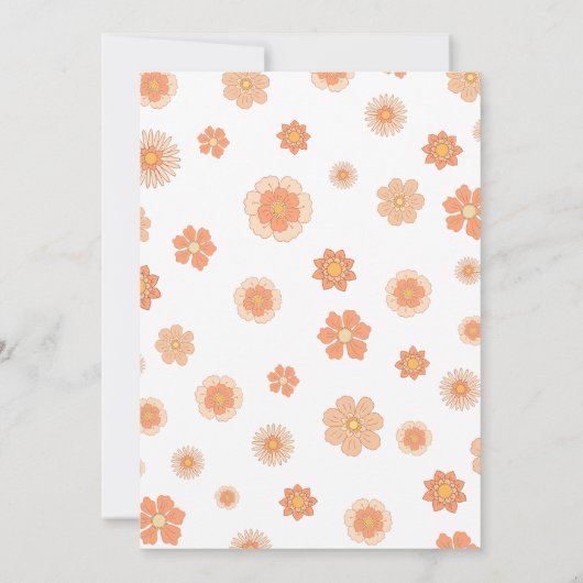 Retro Floral & Boho Terracotta Arch Baby Dusche Einladung (Rückseite)