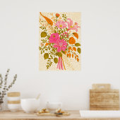Retro Floral Bouquet Kunstdruckerei Poster (Küche)
