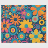Retro Floral Burst Geschenkpapier (Flach)