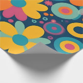 Retro Floral Burst Geschenkpapier (Ecke)