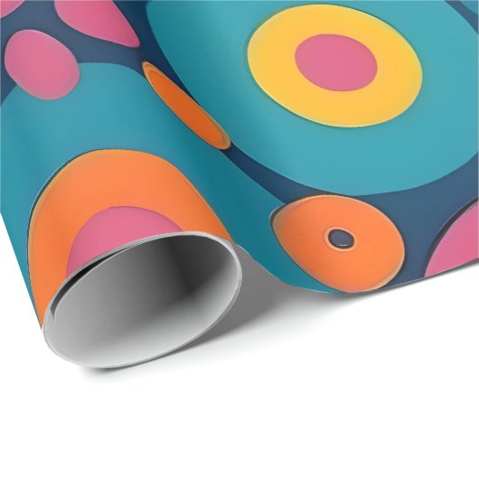 Retro Floral Burst Geschenkpapier (Rolleneckpunkt)