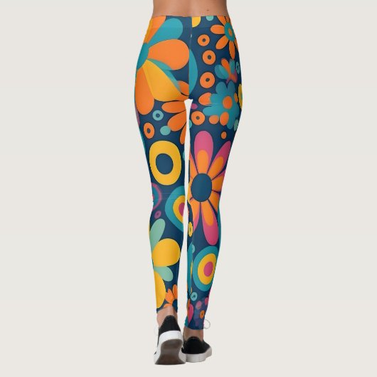 Retro Floral Burst Leggings (Rückseite)