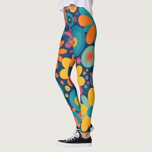 Retro Floral Burst Leggings (Links)
