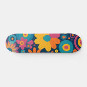 Retro Floral Burst Skateboard (Horizontal)