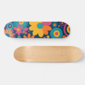Retro Floral Burst Skateboard (Horizontal)