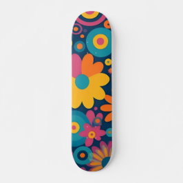 Retro Floral Burst Skateboard