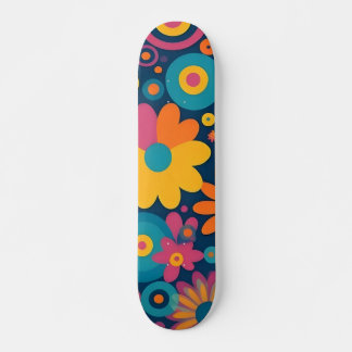 Retro Floral Burst Skateboard