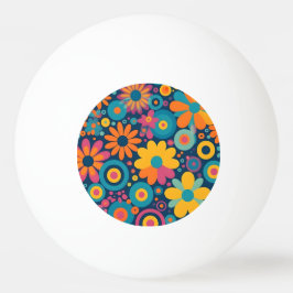 Retro Floral Burst Tischtennisball
