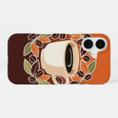 Retro Floral Coffee Cup iPhone 16 Hülle (Rückseite (Horizontal))