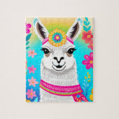 Retro Floral Colorful Llama Jigsaw Puzzle (Vertikal)