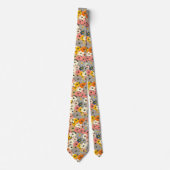Retro Floral Cotattcore Neck Tie Krawatte (Vorderseite)