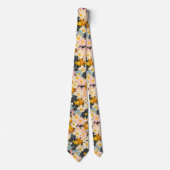 Retro Floral Cotattcore Neck Tie Krawatte (Vorderseite)