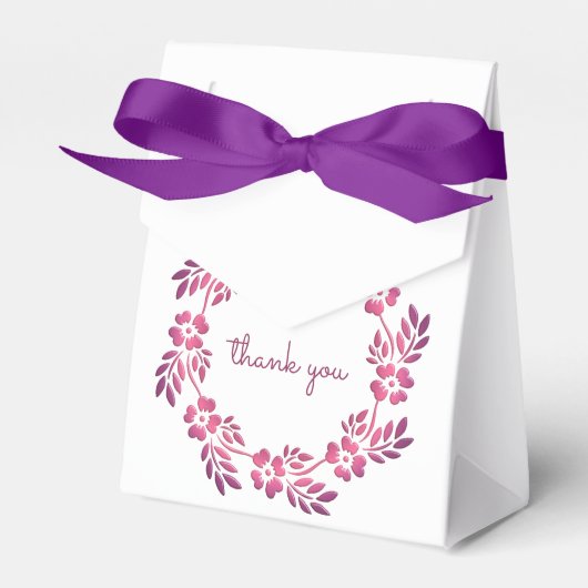 Retro Floral Crown - Danke Geschenkschachtel (Vorderseite)