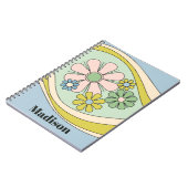 Retro Floral Daydream 60er Pastel Personalisiert Notizblock (Linke Seite)