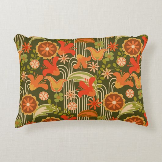 Retro floral -  dekokissen (Vorderseite)